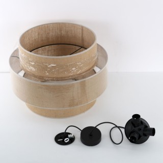 Suspension Calisto 3 lumières – noir – en plastique – style moderne