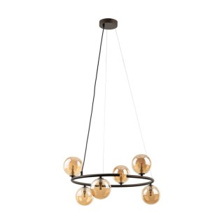Suspension Anabelle 6 lumières – brun – en métal – style moderne
