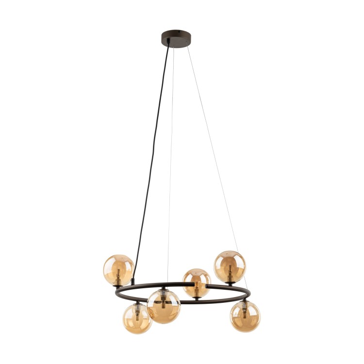 Suspension Anabelle 6 lumières – brun – en métal – style moderne