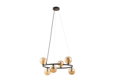 Suspension Anabelle 6 lumières – brun – en métal – style moderne