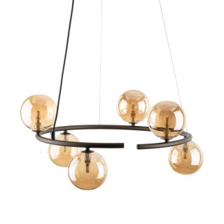 Suspension Anabelle 6 lumières – brun – en métal – style moderne