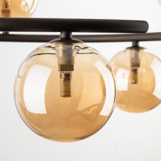 Suspension Anabelle 6 lumières – brun – en métal – style moderne