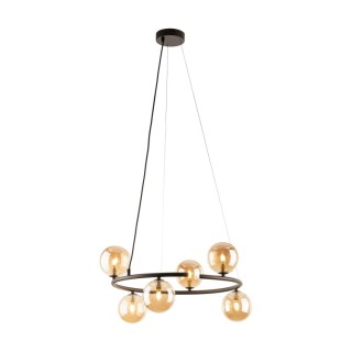 Suspension Anabelle 6 lumières – brun – en métal – style moderne