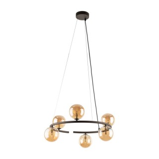 Suspension Anabelle 6 lumières – brun – en métal – style moderne
