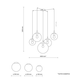 Suspension Esme 5 lumières – noir – en métal – style moderne et chic