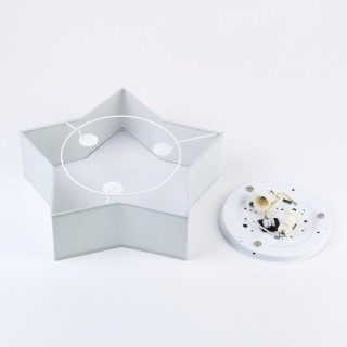 Plafonnier Star 2 lumières – blanc – en métal – style moderne