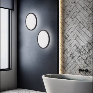 Plafonnier Aqua – blanc & noir – en plastique – style moderne et loft