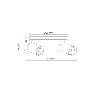 Plafonnier Jet – blanc – en métal – style moderne et loft
