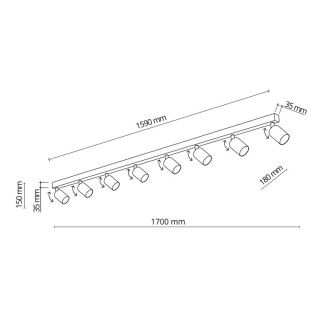 Plafonnier Top – blanc – en métal – style moderne et loft