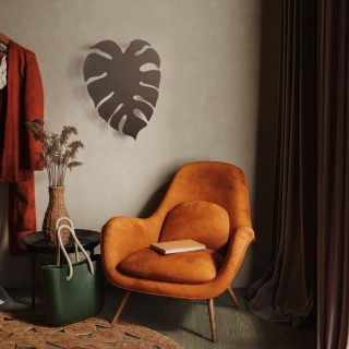 Applique murale Monstera – brun – en métal – style moderne et loft