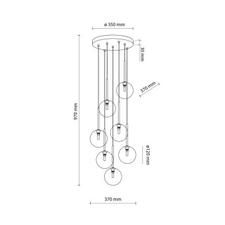 Suspension Nilos – doré & noir – en métal – style moderne et chic