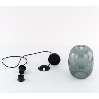 Suspension Elio 1 lumière – noir – en métal – style moderne et loft