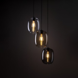 Suspension Elio 3 lumières – noir – en métal – style moderne