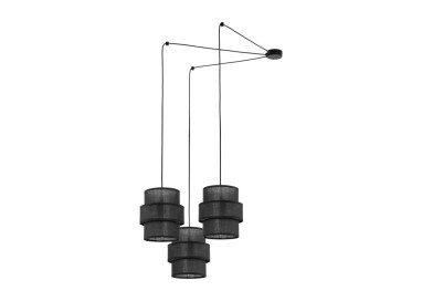 Suspension Calisto 3 lumières – noir – en métal – style moderne et loft