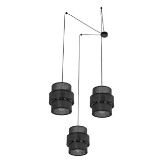 Suspension Calisto 3 lumières – noir – en métal – style moderne et loft