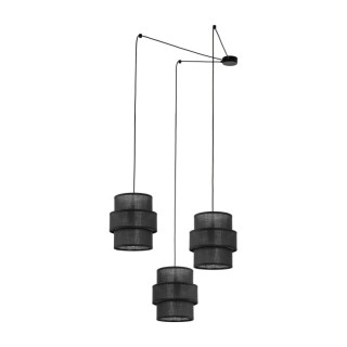 Suspension Calisto 3 lumières – noir – en métal – style moderne et loft
