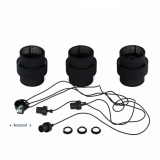 Suspension Calisto 3 lumières – noir – en métal – style moderne et loft