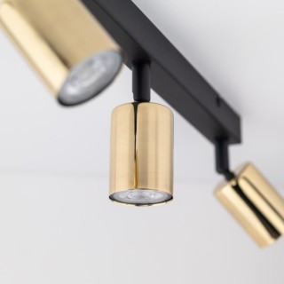 Plafonnier Top 3 lumières – doré & noir – en métal – style moderne et loft