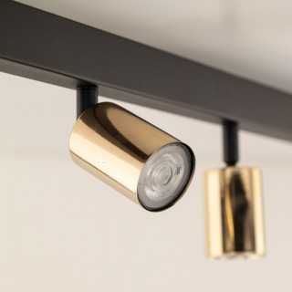 Plafonnier Top 6 lumières – doré & noir – en métal – style moderne et loft