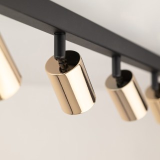 Plafonnier Top – doré & noir – en métal – style moderne et loft