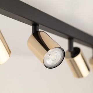 Plafonnier Top – doré & noir – en métal – style moderne et loft