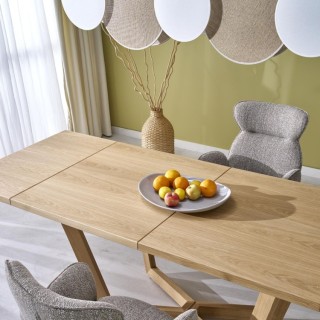 Suspension Pulse 5 lumières – blanc & pin – en métal et bois – style moderne