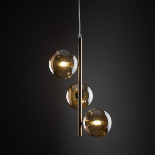 Suspension Estera 3 lumières – doré – en métal – style moderne et chic