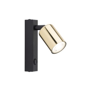 Applique murale Top 1 lumière – doré & noir – en métal – style moderne et loft