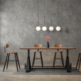 Suspension Martin 4 lumières – noir – en métal – style moderne et loft