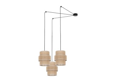 Suspension Calisto 3 lumières – noir – en métal – style moderne