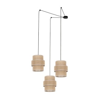 Suspension Calisto 3 lumières – noir – en métal – style moderne
