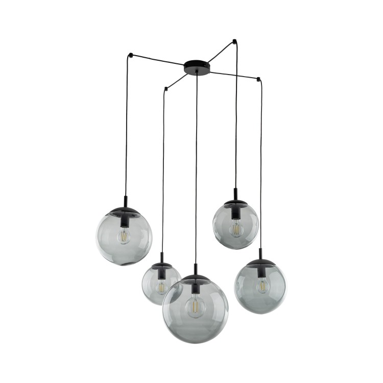 Suspension Esme 5 lumières – noir – en métal – style moderne et chic