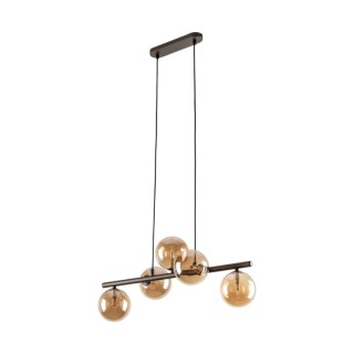 Suspension Estera 5 lumières – brun – en métal – style moderne et chic