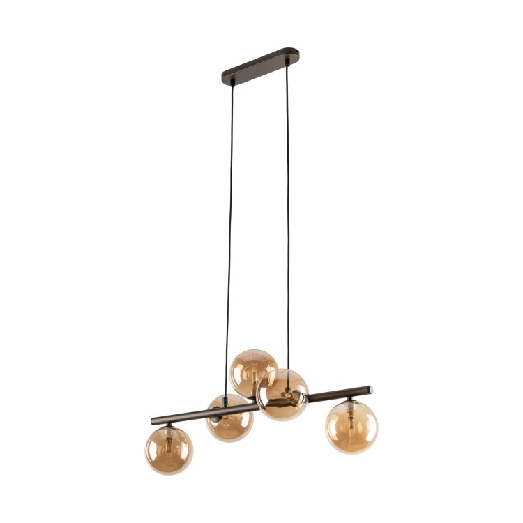 Suspension Estera 5 lumières – brun – en métal – style moderne et chic
