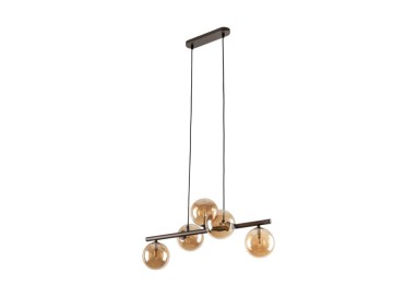 Suspension Estera 5 lumières – brun – en métal – style moderne et chic