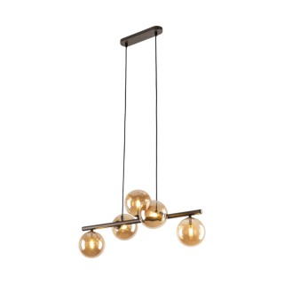 Suspension Estera 5 lumières – brun – en métal – style moderne et chic