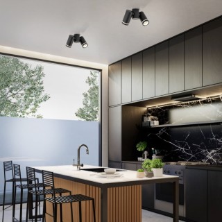 Plafonnier Jet – noir – en plastique – style moderne et loft