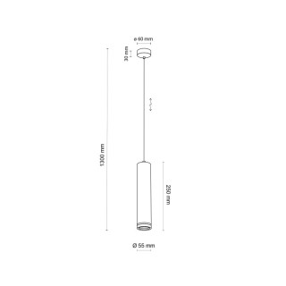 LAMPE SUSPENDUE NOIR DE JAIS 1XGU10