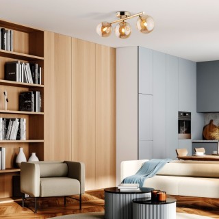 PLAFONNIER DORÉ ESTERA 3