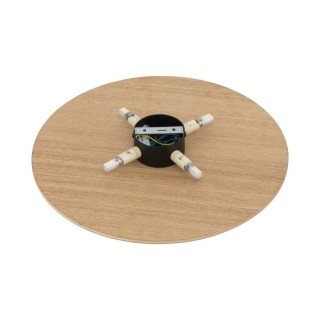 Applique murale Luna 4 lumières – chêne & noir – en métal et bois – style moderne