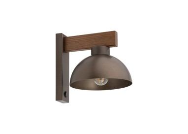 Applique murale Oslo 1 lumière – brun & noix – en métal et bois – style loft