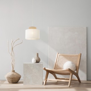 Suspension Duo 1 lumière – blanc – en plastique – style moderne et loft