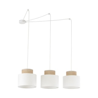 Suspension Duo 3 lumières – blanc – en métal – style moderne et loft