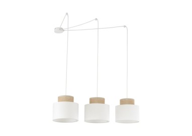 Suspension Duo 3 lumières – blanc – en métal – style moderne et loft