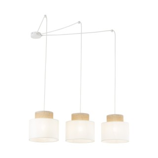 Suspension Duo 3 lumières – blanc – en métal – style moderne et loft