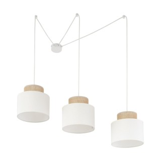 Suspension Duo 3 lumières – blanc – en métal – style moderne et loft