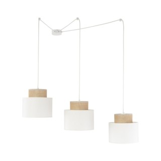 Suspension Duo 3 lumières – blanc – en métal – style moderne et loft