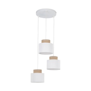 Suspension Duo 3 lumières – blanc – en métal – style moderne