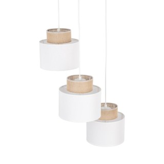 Suspension Duo 3 lumières – blanc – en métal – style moderne