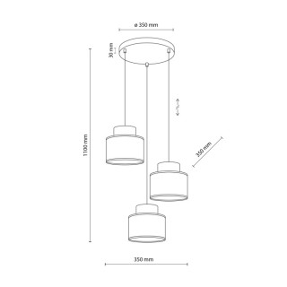 Suspension Duo 3 lumières – blanc – en métal – style moderne